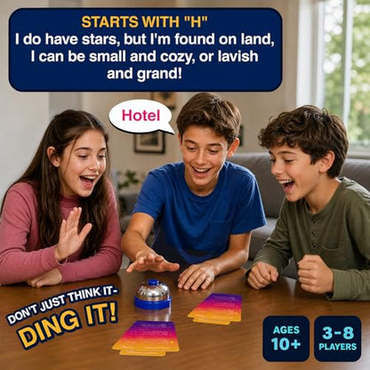 Dare to Ding – Game of Riddles & Reflexes, Guess the Riddle Game, 3 Levels | Fast-Paced Card Game, 450+ Riddles, Family-Friendly Game for Teens, Families & Adults, Gift for Ages 10 & Up, 3–8 Players