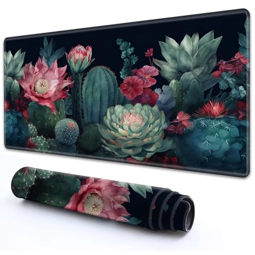 for MTG Playmat 24" x 14" with High Elastic Rubber Base Non-Slip Rubber Sole HD Printing for TCG Mat Magic Playmats MTG Game Mat, Green Cactus - color: Green Cactus, size: 24" x 14"