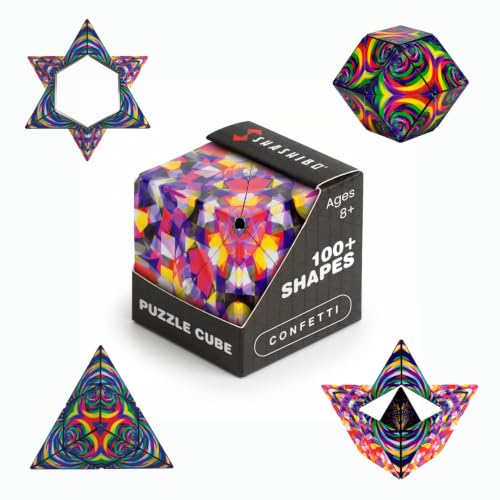 Shashibo DODECA Magnetic Puzzle Cube, Stress Relief Fidget Toy | 100+ Possible Shapes, Sensory Fidget Toy For Adults & Kids, Fun Shape Shifting Puzzle Box For All Ages - color: Confetti, size: DODECA