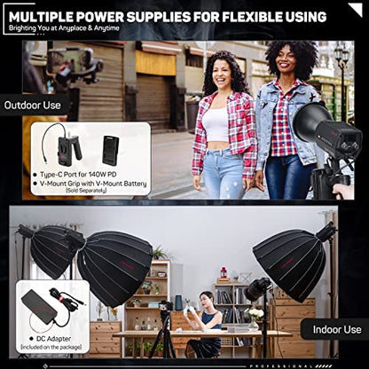 IFOOTAGE Video Light Kit 130W, Including SL1 130DNA Daylight Continuous Video Light, Round Base Light Stand 79"