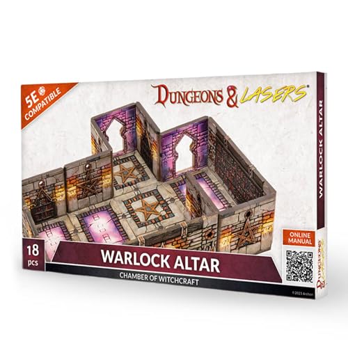 Dungeons & Lasers: Warlock Altar - 18 Piece Modular Design - RPG Terrain for DND and 5E Compatible Tabletop Games - Unpainted and Unassembled - Ages 14+