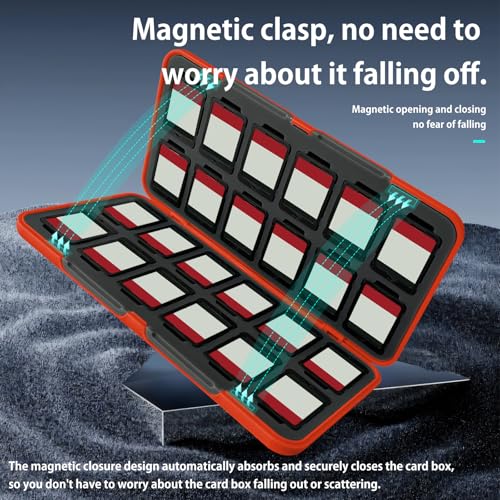 ONETIAOLONG Switch Game Case Holder for Switch 2 & OLED & Lite with 24 Cartridge Slots and 48 Micro SD Card Storage with Magnetic Closure,Protective Hard Shell and Soft Lining for Easy carrying - color: Red, style: 24-slots