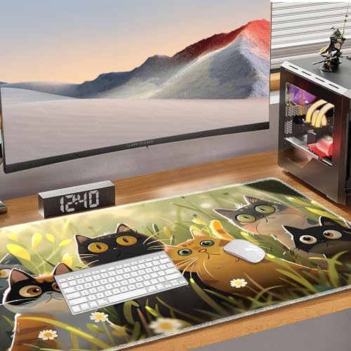 for MTG Playmat Non-Slip Rubber Play Mat with Storage Bag Combination, Ideal for Card Game Lovers TCG Play Mat, Cartoon Cat - color: Cartoon Cat