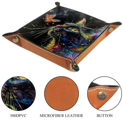 Rainbow Cat Butterfly Dice Tray Dice Rolling Tray Folding Dice Holder for Dice Games, Like RPG, DND and Other Table Games - color: Multi 12