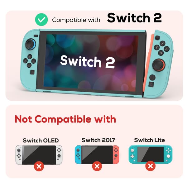 TIKOdirect Protective Case for Switch 2, Hard PC Slim Dockable Cover Case Designed for Switch 2 2025, Game Console and Joy Con Controllers, Blue - color: Blue