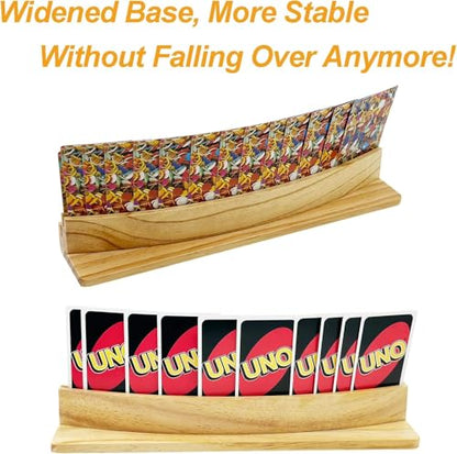 Card Holders for Playing Cards Set of 4 13inch Soild Wood Cards Holders for Kids Seniors Adults 4 Pack, Playing Card Trays/Racks for 5 Crowns Bridge Canasta Strategy Foot and Hand - size: set of 4
