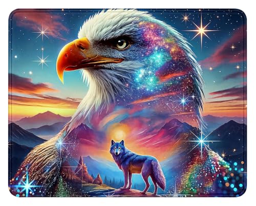Anti Slip Rubber Eagle Mouse Pad, Starry Sky Computer and Office Mouse Pad | High Density Smooth Surface, Anti Slip Rubber Bottom Stable And Not Displaced, Exquisite Lock Edge Wear-Resistant And Durable - color: Starry Sky Eagle