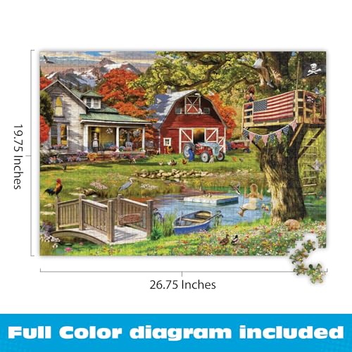 Buffalo Games - Country Clubhouse - 1000 Piece Jigsaw Puzzle for Adults | Art by Garry Walton, Made in USA, Recycled Board, Includes Poster, Giftable, Frameable Art