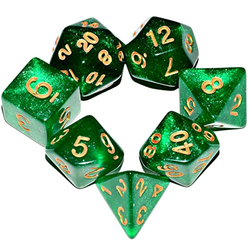 Galaxy Dice Set| Green DND Dice Set for Board Game - color: Green
