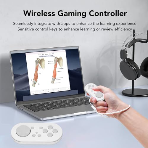 Controller, Portable Controller Enhance Learning ompatible for for Wins for Android for OS X for IOS, 14 RGB Lighting Effects, ABS Material (White) [video game]