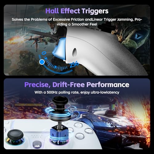 DOYO Wired Controller for PlayStation 5, PS5, PC, PS4, USB Gamepad Joystick for Windows 7/8/10, Laptop, Steam - Dual Vibration, Turbo, Hall Effect Trigger, 6 Axis Gyro Sensor, 3.5mm Audio Jack - color: Gray-Wried