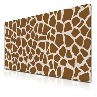 Office Desk Mat Yellow, Large Mouse Pads Gaming, Waterproof Non-Slip Rubber Base, 35.4" X 15.7" for Work/Game/Office/Home Cartoon Spots Fur Animal Africa - color: Giraffe Skin
