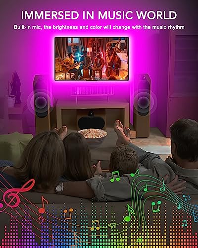MATICOD LED Lights for TV, 16.4ft RGB Strip Lights for TV Behind 50-70in TV, Bluetooth APP Remote Control Music Sync TV Backlight for Bedroom Gaming Room