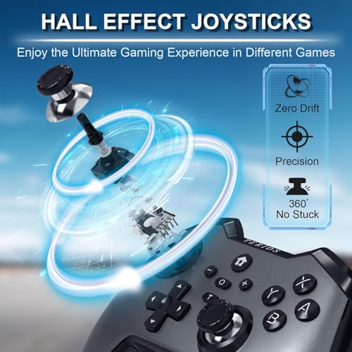 TERIOS T32 Pro Controller for Nintendo Switch/Oled/Lite/PC, Wireless Controller with Hall Effect Joystick/No Drift/NFC/Linear Motor/Turbo
