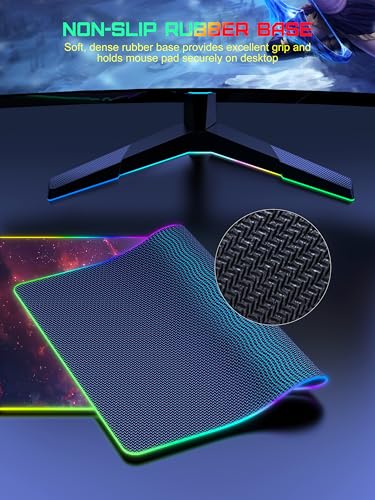 TopMade Wireless Charging Mouse Pad, RGB Gaming Mousepad Home Office Desk Pad, 31.5” x 15.8” Large Desk Mat, Waterproof Keyboard Pad, Red Nebula (Includes 20W PD Power Adapter & 6.56ft Woven Cable) - color: Upgraded Rgb - Red Nebula With Adapter