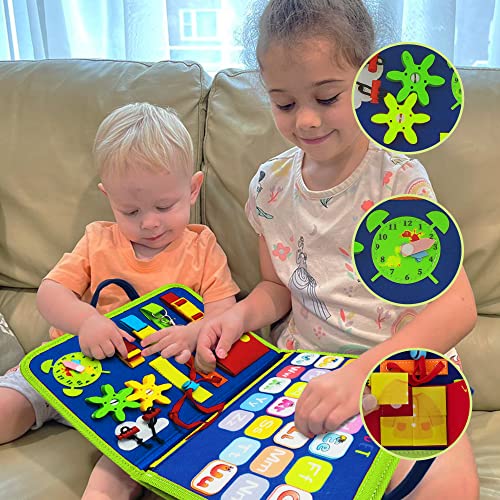 LearnToy Dinosaur Montessori Learning Toy for Toddlers Ages 3-5 Years, Busy Sensory Board with Educational Activities, Travel-Friendly Developmental Skills Toy | Busy Sensory Board with Educational Activities, Travel-Friendly Developmental Skills Toy - co