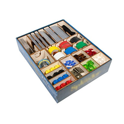 The Broken Token Board Game Organizer - Splendor and Cities Expansion Compatible Wood Storage Box with Multiple Trays