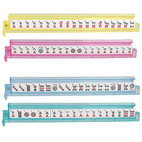 Nova Microdermabrasion American Mahjong Mah Jongg Set 166 Tiles 4 All-in-One Color Rack/Pushers Red Soft Bag Full Size Complete Mahjongg Ma Jong Set (Red) - color: Red