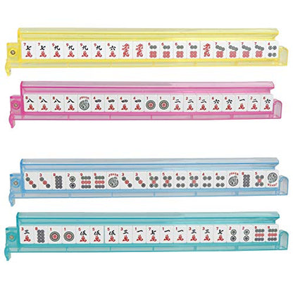 Nova Microdermabrasion American Mahjong Mah Jongg Set 166 Tiles 4 All-in-One Color Rack/Pushers Red Soft Bag Full Size Complete Mahjongg Ma Jong Set (Red) - color: Red