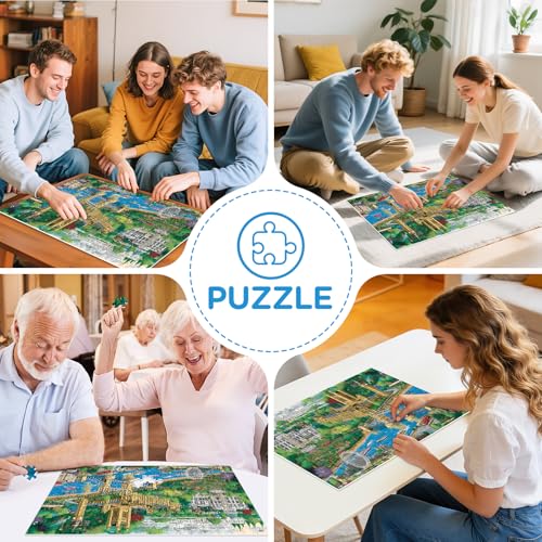 Jigsaw Puzzle 500 Piece for Adults,Unique Colorful London City View Puzzles | Charming England Puzzles Letter on Back,Nterlock Perfectly Frameable,Fun Challenging Perfect Birthday Party Gifts, 20.5x15 In - style: England town