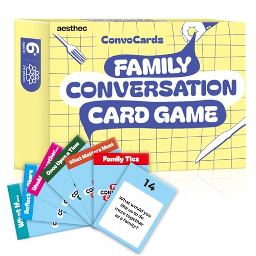 150 Family Conversation Card Game – Questions for Talking with Kids & Teens | Deep Engaging Dinner Table Game with Reusable Bingo Boards, Connect with Children, Family Game Night & Road Trip Activity