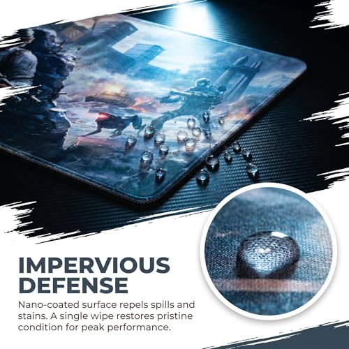 XXL Gaming Mouse Pad 23.6x11.8 inch, Snowfield Assault Team Anime Theme Desk Mat, Ice Snow Battlefield Scene Large Mousepad,Fantasy Artistic Keyboard Mouse Mat (Snowfield Battle Team) - color: Snowfield Battle Team