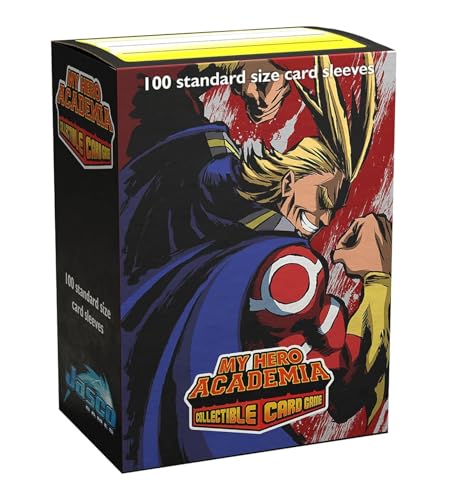 My Hero Academia Collectible Card Game All Might Flex Card Sleeves | 100 Dragon Shield Art Sleeves | Card Game Holder | PVC and Acid-Free | Designed for Use with TCG and LCG Games | Made by JASCO