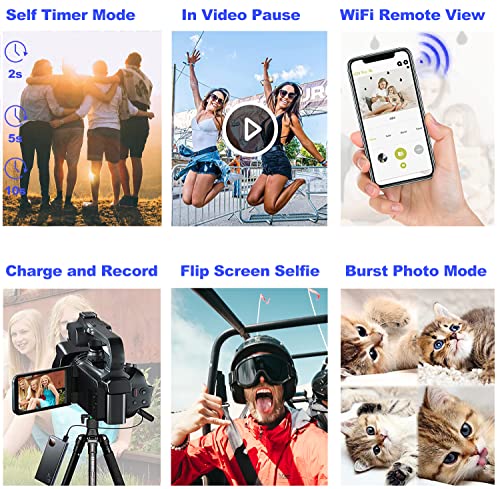 Acuvar 4K/6K Video Camera Camcorder – 64MP Vlogging Camera for YouTube, 60FPS, 18X Zoom, WiFi, Webcam – Includes Mic, Stabilizer, 64GB Card & Remote - style: Basic Camcorder Kit