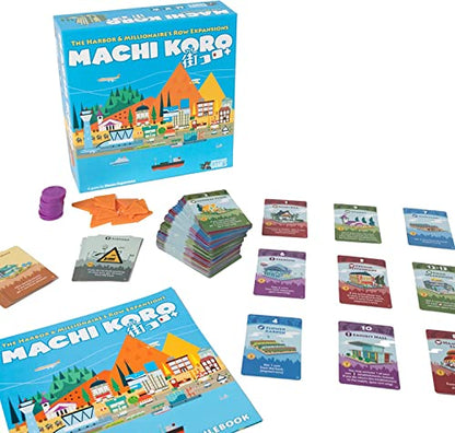 Pandasaurus Games Machi Koro THE EXPANSIONS - Harbor and Millionaire's Row Expansion Sets,Fast-Paced Dice Rolling Board Game for Kids and Adults,Ages 8+,2-5 Players,30-45 Min Playtime - style: Expansion