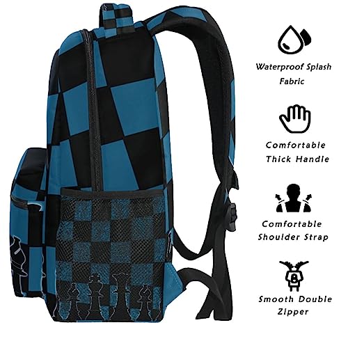 Black Blue Chess Board Backpack Bookbag Daypack Travel Hiking Camping School Laptop Bag - color: Multi Pattern 9