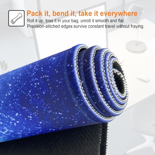 Noise Reduction Large Mouse Pad-70x30 Bluesky | Non-Slip Rubber Base 27.5x11.8IN Computer Desk Mat for PC,Mac,Laptop-Stitched Edges and Smooth Surface for Office,Home,Work - color: 70x30 Bluesky