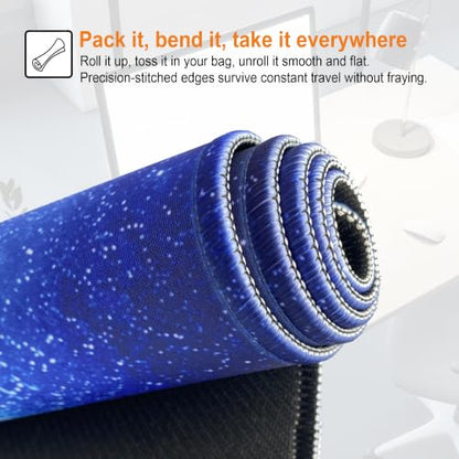 Noise Reduction Large Mouse Pad-70x30 Bluesky | Non-Slip Rubber Base 27.5x11.8IN Computer Desk Mat for PC,Mac,Laptop-Stitched Edges and Smooth Surface for Office,Home,Work - color: 70x30 Bluesky