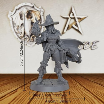 AUSPDICE Gothic Monster Stalker DND Miniatures, 32mm Vampire Hunter-AS537 | Unpainted Human Mage Figurine with Crossbow for Dungeons and Dragons, Tabletop Gaming, TTRPG and Gothic RPG Adventures