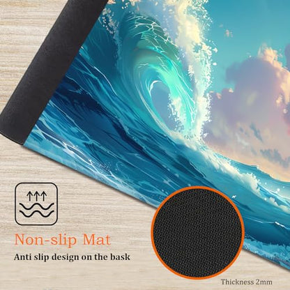 for MTG Playmat Non-Slip Rubber Play Mat with Storage Bag Combination, Ideal for Card Game Lovers TCG Play Mat, Sea Roll - color: Sea Roll