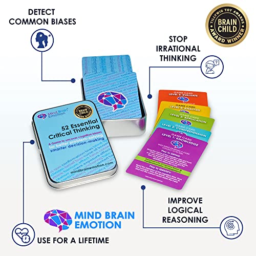 52 Essential Critical Thinking: Smart Flash Cards to Uncover Implicit Biases, Detect Cognitive Biases in Social Media, AI, Writing, Speech, Debate, for Teens & Adults - by Harvard Educator - style: Critical Thinking