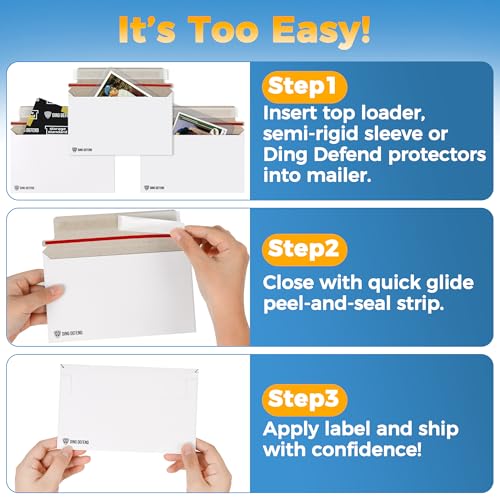 110-Pack Card Shipping Envelopes - 7 x 4.35 Inches Trading Cards Self-Adhesive Mailers, Perfect Fit for Semi-Rigid Sleeves, Toploaders & Ding Defend Protectors - Hobby Mailing Supplies - color: White - 110 Pack