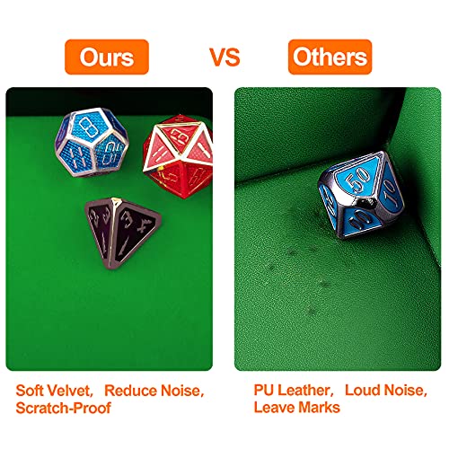 SIQUK Dice Tray with Lid Hexagon Dice Rolling Tray Dice Holder for Dice Games Like RPG, DND and Other Table Games, Green - color: Green