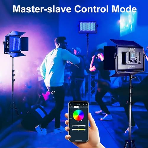 GVM 1300D RGB Video Light with Softbox, 65W LED Video Lighting Kit, 25000lux/0.5m, 360° Full Color Photography Lighting Kit, 2 Packs Led Panel Light for YouTube, Web Conference, Streaming - size: 1300D - 2 Pack