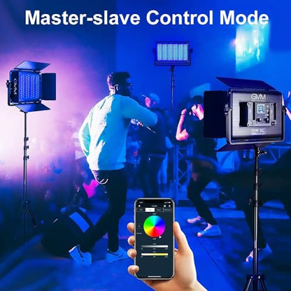 GVM 1300D RGB Video Light with Softbox, 65W LED Video Lighting Kit, 25000lux/0.5m, 360° Full Color Photography Lighting Kit, 2 Packs Led Panel Light for YouTube, Web Conference, Streaming - size: 1300D - 2 Pack