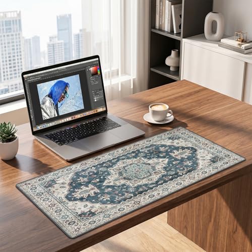 Baziabbo Desk Mat,XXL Extended Large Mouse Pad,Gaming Mousepad with Stitched Edge,Non-Slip Rubber Base Keyboard Desk Pad for Home Office Study Game (Neutral) - color: Neutral