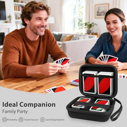 300+ Game Card Storage Case for UNO/Five Crowns/SKYJO Playing Card | Portable Card Deck Holder Box Compatible with Bicycle/Phrase 10/PlayMonster/Exploding Kittens Card Games, Black (Case Only) - color: Black