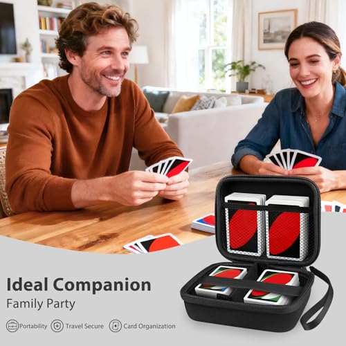 300+ Game Card Storage Case for UNO/Five Crowns/SKYJO Playing Card | Portable Card Deck Holder Box Compatible with Bicycle/Phrase 10/PlayMonster/Exploding Kittens Card Games, Black (Case Only) - color: Black