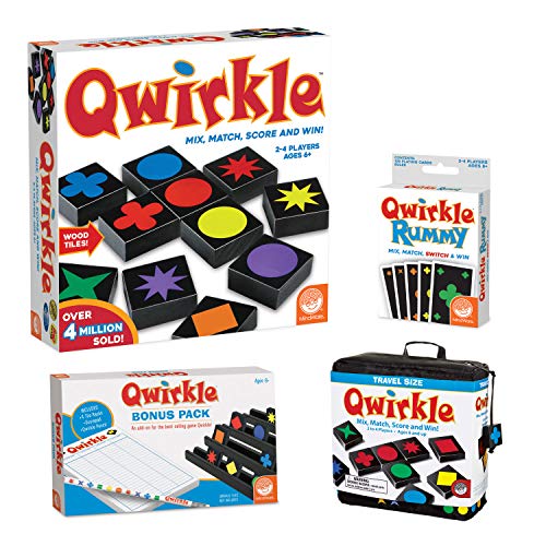 MindWare Complete Qwirkle Family Game Pack: Original, Travel, Rummy, and Bonus Pack