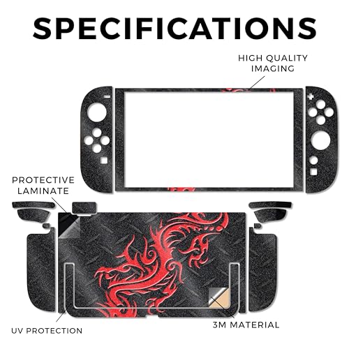 Glossy Glitter Gaming Skin Compatible with Nintendo Switch 2 Console Only - Red Dragon - Premium 3M Vinyl Protective Wrap Decal Cover - Easy to Apply | Crafted in The USA by MightySkins - color: Red Dragon, size: Switch 2 Console Skin Only, style: Glossy