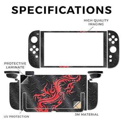 Glossy Glitter Gaming Skin Compatible with Nintendo Switch 2 Console Only - Red Dragon - Premium 3M Vinyl Protective Wrap Decal Cover - Easy to Apply | Crafted in The USA by MightySkins - color: Red Dragon, size: Switch 2 Console Skin Only, style: Glossy