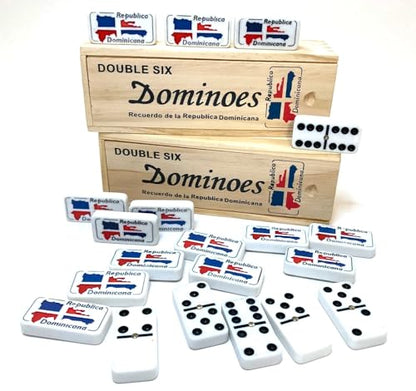 Dominican Flag Dominoes Double Six 2pcs Value Pack - Classic Dominos Set for Cultural Pride Dominican Republic