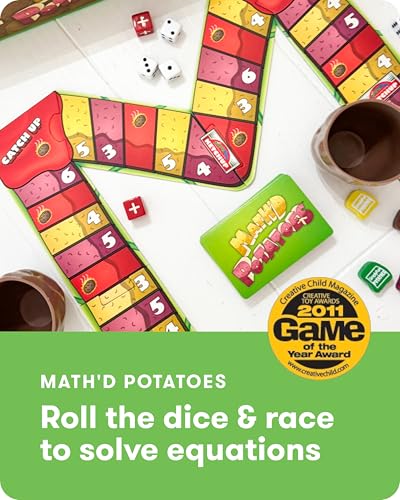 SimplyFun Math’d Potatoes Board Game, Math Game for Kids Ages 8+, Educational Dice Game with Addition and Subtraction - Fun Math Challenge for 2-4 Players - style: Math’d Potatoes