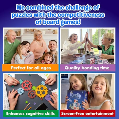 The Uzzle 3.0 Board Game, Family Board Games for Children & Adults, Block Puzzle Games for Ages 4+ - style: Uzzle 3.0