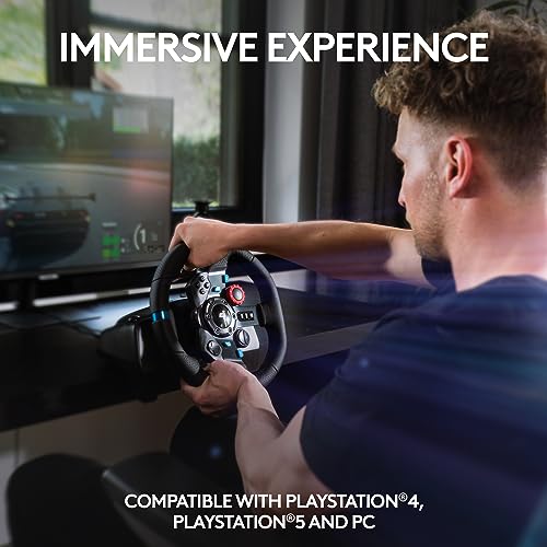 Logitech G29 Driving Force Racing Wheel and Floor Pedals, Real Force Feedback, Stainless Steel Paddle Shifters, Leather Steering Wheel Cover for PS5, PS4, PC, Mac - Black - style: PS5, PS4, PC/Mac