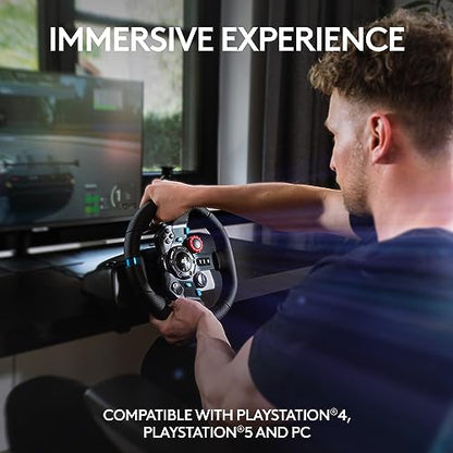 Logitech G29 Driving Force Racing Wheel and Floor Pedals, Real Force Feedback, Stainless Steel Paddle Shifters, Leather Steering Wheel Cover for PS5, PS4, PC, Mac - Black - style: PS5, PS4, PC/Mac